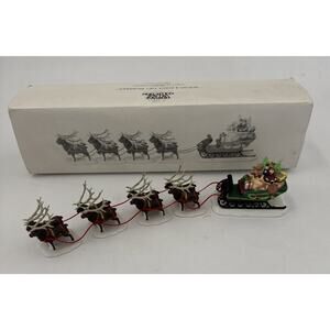 Department 56 Heritage Christmas Village Sleigh and Eight Tiny Reindeer Set